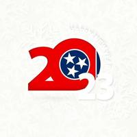 año nuevo 2023 para tennessee sobre fondo de copos de nieve. vector