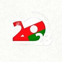 New Year 2023 for Oman on snowflake background. vector