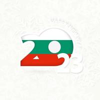 New Year 2023 for Bulgaria on snowflake background. vector