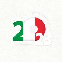 New Year 2023 for Italy on snowflake background. vector