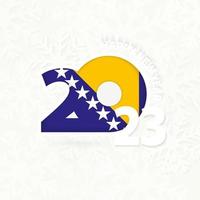 New Year 2023 for Bosnia and Herzegovina on snowflake background. vector