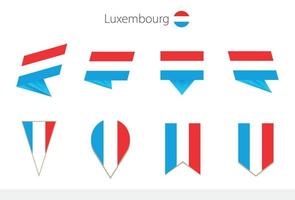 Luxembourg national flag collection, eight versions of Luxembourg vector flags.