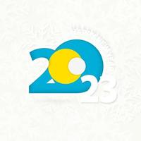 New Year 2023 for Palau on snowflake background. vector