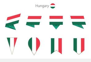 Hungary national flag collection, eight versions of Hungary vector flags.