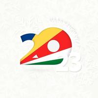 New Year 2023 for Seychelles on snowflake background. vector