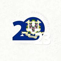 New Year 2023 for Connecticut on snowflake background. vector