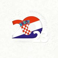 New Year 2023 for Croatia on snowflake background. vector