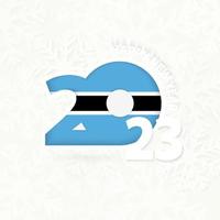 New Year 2023 for Botswana on snowflake background. vector