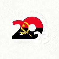 New Year 2023 for Angola on snowflake background. vector