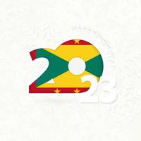 New Year 2023 for Grenada on snowflake background. vector