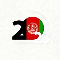 New Year 2023 for Afghanistan on snowflake background. vector