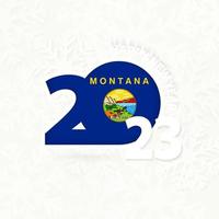 año nuevo 2023 para montana sobre fondo de copos de nieve. vector