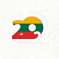 New Year 2023 for Lithuania on snowflake background. vector