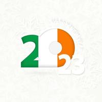 New Year 2023 for Ireland on snowflake background. vector