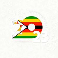 New Year 2023 for Zimbabwe on snowflake background. vector