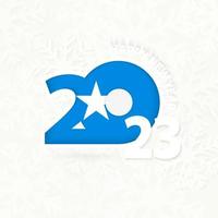 New Year 2023 for Somalia on snowflake background. vector