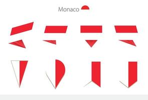 Monaco national flag collection, eight versions of Monaco vector flags.