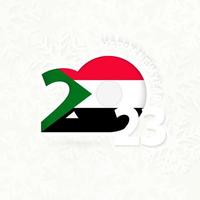 New Year 2023 for Sudan on snowflake background. vector