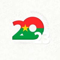 año nuevo 2023 para burkina faso sobre fondo de copos de nieve. vector