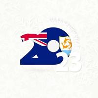 New Year 2023 for Anguilla on snowflake background. vector