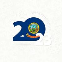 New Year 2023 for Idaho on snowflake background. vector