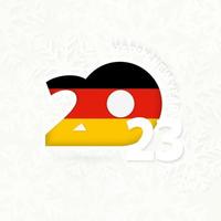 New Year 2023 for Germany on snowflake background. vector