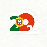 New Year 2023 for Portugal on snowflake background. vector