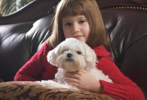 Young Girl with Her Maltese photo