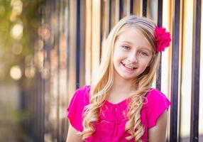 Cute Young Caucasian Girl Outdoor Portrait photo