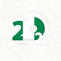 New Year 2023 for Nigeria on snowflake background. vector