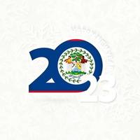 New Year 2023 for Belize on snowflake background. vector