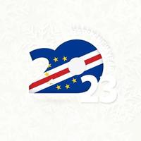 New Year 2023 for Cape Verde on snowflake background. vector