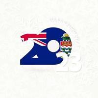 New Year 2023 for Cayman Islands on snowflake background. vector