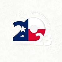 New Year 2023 for Texas on snowflake background. vector