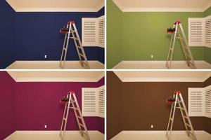 Set of Empty Rooms Painted in Variety of Colors photo