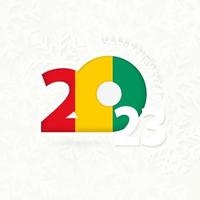 New Year 2023 for Guinea on snowflake background. vector