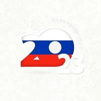 año nuevo 2023 para rusia sobre fondo de copos de nieve. vector