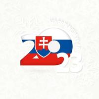 New Year 2023 for Slovakia on snowflake background. vector