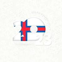 New Year 2023 for Faroe Islands on snowflake background. vector