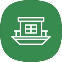 Houseboat Vector Icon Design