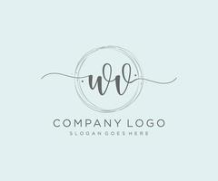 Initial WV feminine logo. Usable for Nature, Salon, Spa, Cosmetic and Beauty Logos. Flat Vector Logo Design Template Element.