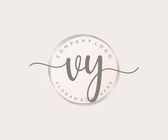 Initial VY feminine logo. Usable for Nature, Salon, Spa, Cosmetic and Beauty Logos. Flat Vector Logo Design Template Element.