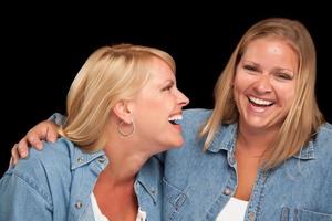 Two Beautiful Sisters Laughing photo