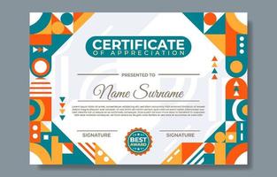 Geometric Flat Modern Certificate of Appreciation Template vector