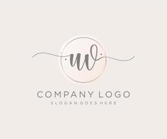 Initial UV feminine logo. Usable for Nature, Salon, Spa, Cosmetic and Beauty Logos. Flat Vector Logo Design Template Element.