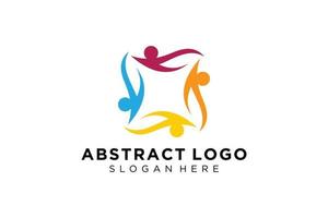 colección de logotipos de personas y familias abstractas vectoriales, iconos de personas, plantilla de logotipo de salud, símbolo de cuidado. vector