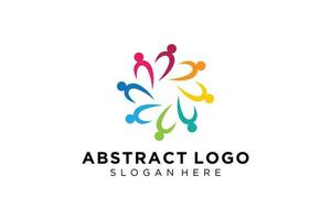 colección de logotipos de personas y familias abstractas vectoriales, iconos de personas, plantilla de logotipo de salud, símbolo de cuidado. vector