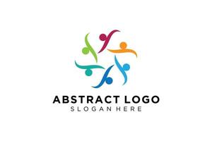 colección de logotipos de personas y familias abstractas vectoriales, iconos de personas, plantilla de logotipo de salud, símbolo de cuidado. vector