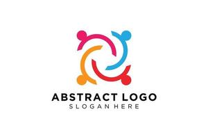 colección de logotipos de personas y familias abstractas vectoriales, iconos de personas, plantilla de logotipo de salud, símbolo de cuidado. vector