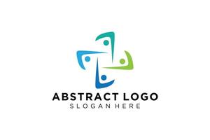 colección de logotipos de personas y familias abstractas vectoriales, iconos de personas, plantilla de logotipo de salud, símbolo de cuidado. vector